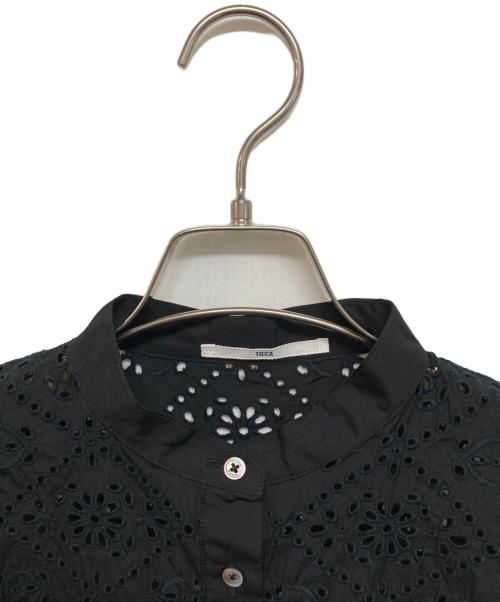 ticca（ティッカ）TICCA (ティッカ) カットワークワンピース ブラック サイズ:Freeの古着・服飾アイテム