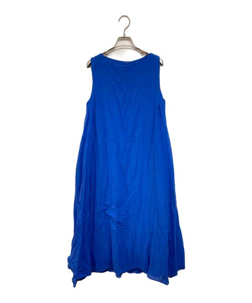 Whim Gazette（ウィムガゼット）Whim Gazette (ウィムガゼット) コットンフレアロングワンピース ブルー サイズ:Freeの古着・服飾アイテム