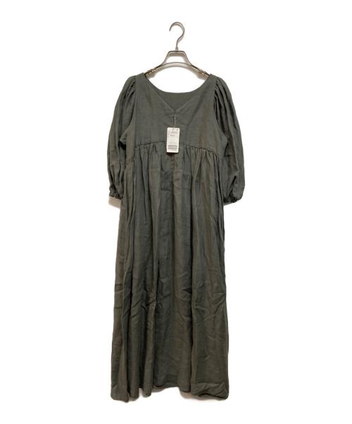 VERMEIL par iena（ヴェルメイユ パー イエナ）VERMEIL par iena (ヴェルメイユ パー イエナ) ベルギーリネンワンピース グレー サイズ:Free 未使用品の古着・服飾アイテム