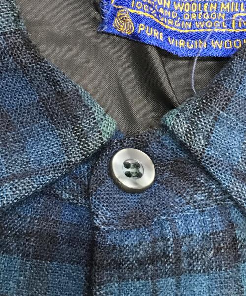 PENDLETON（ペンドルトン）PENDLETON (ペンドルトン) 60sウールチェックシャツ ネイビー サイズ:Mの古着・服飾アイテム