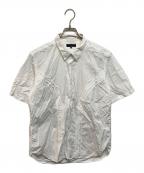 COMME des GARCONS HOMMEコムデギャルソン オム）の古着「プリーツデザイン半袖シャツ」｜ホワイト