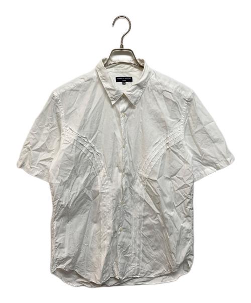 COMME des GARCONS HOMME（コムデギャルソン オム）COMME des GARCONS HOMME (コムデギャルソン オム) プリーツデザイン半袖シャツ ホワイト サイズ:Mの古着・服飾アイテム