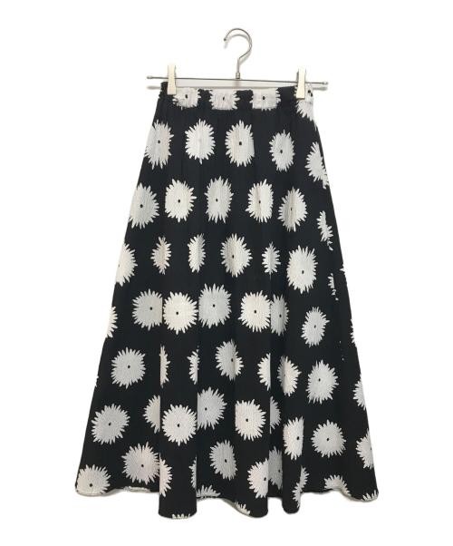 Kate Spade（ケイトスペード）Kate Spade (ケイトスペード) ポンポンフローラルスカート ホワイト×ブラック サイズ:SIZE XXSの古着・服飾アイテム