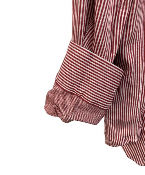LACOSTE（ラコステ）LACOSTE (ラコステ) ストライプジャージシャツ レッド サイズ:ML 未使用品の古着・服飾アイテム