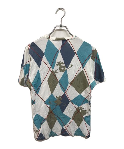 Vivienne Westwood man（ヴィヴィアン ウェストウッド マン）Vivienne Westwood man (ヴィヴィアン ウェストウッド マン) プリントTシャツ ホワイト×ブルー サイズ:Sの古着・服飾アイテム