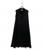 ANAYIアナイ）の古着「シフォンコンビスキッパー衿 ワンピース」｜ブラック