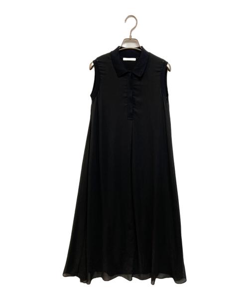 ANAYI（アナイ）ANAYI (アナイ) シフォンコンビスキッパー衿 ワンピース ブラック サイズ:Sの古着・服飾アイテム