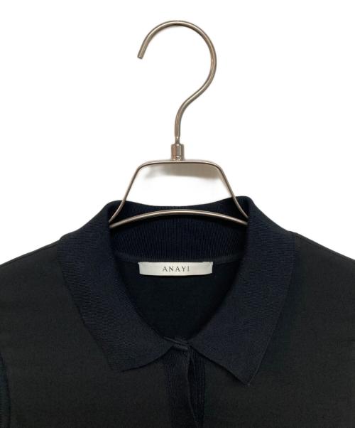 ANAYI（アナイ）ANAYI (アナイ) シフォンコンビスキッパー衿 ワンピース ブラック サイズ:Sの古着・服飾アイテム