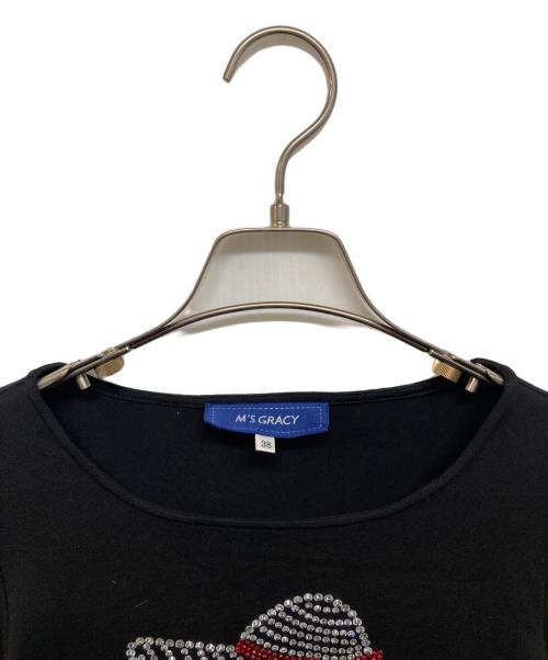 M'S GRACY（エムズグレイシー）M'S GRACY (エムズグレイシー) 帽子モチーフホットフィックス カットソー ブラック サイズ:Mの古着・服飾アイテム