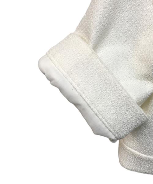 ANAYI（アナイ）ANAYI (アナイ) ドビーツイードハーフスリーブブルゾン ホワイト サイズ:Sの古着・服飾アイテム