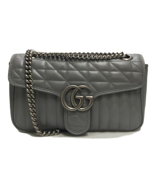 GUCCI（グッチ）GUCCI (グッチ) GGマーモント スモール ショルダーバッグ グレーの古着・服飾アイテム