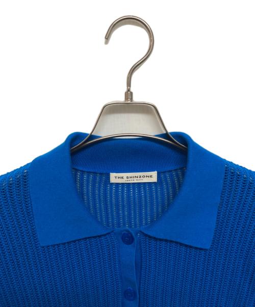 THE SHINZONE（ザ シンゾーン）THE SHINZONE (ザ シンゾーン) OPEN WORK KNIT CARDIGAN ブルー サイズ:Freeの古着・服飾アイテム