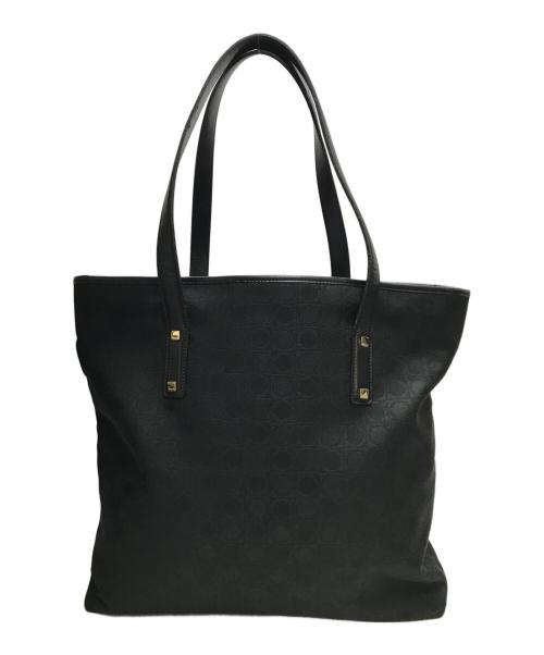 Salvatore Ferragamo（サルヴァトーレ フェラガモ）Salvatore Ferragamo (サルヴァトーレ フェラガモ) ガンチーニキャンバストートバッグ ブラックの古着・服飾アイテム