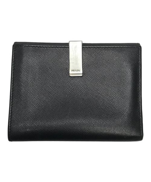 PRADA（プラダ）PRADA (プラダ) 2つ折り財布 ブラックの古着・服飾アイテム