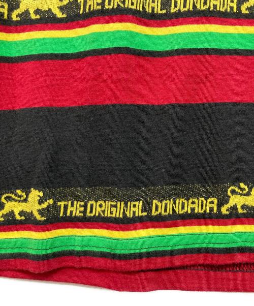 stussy（ステューシー）stussy (ステューシー) ラスタカラーボーダーTシャツ ブラック サイズ:Ｍの古着・服飾アイテム