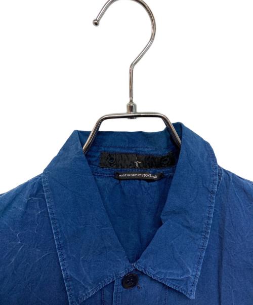 STONE ISLAND（ストーンアイランド）STONE ISLAND (ストーンアイランド) 00sガーメントダイ半袖シャツ ブルー サイズ:Mの古着・服飾アイテム