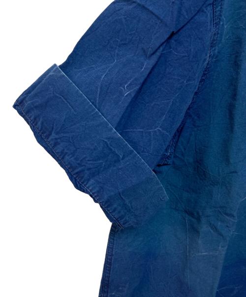 STONE ISLAND（ストーンアイランド）STONE ISLAND (ストーンアイランド) 00sガーメントダイ半袖シャツ ブルー サイズ:Mの古着・服飾アイテム