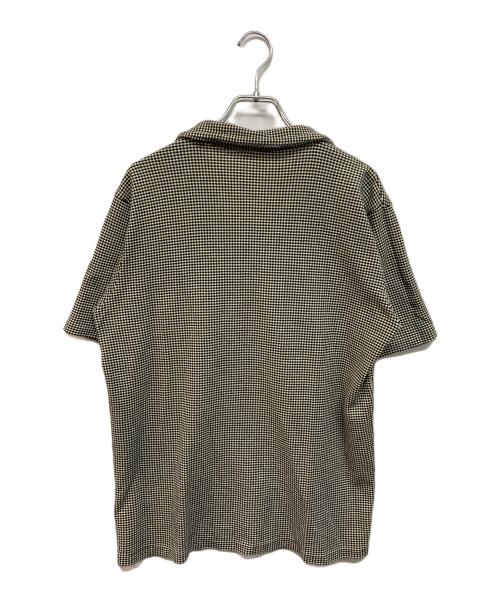 BUTCHER PRODUCTS（ブッチャープロダクツ）BUTCHER PRODUCTS (ブッチャープロダクツ) ハウンドトゥース 柄 ポロ シャツ ブラック サイズ:42の古着・服飾アイテム