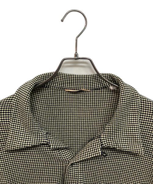 BUTCHER PRODUCTS（ブッチャープロダクツ）BUTCHER PRODUCTS (ブッチャープロダクツ) ハウンドトゥース 柄 ポロ シャツ ブラック サイズ:42の古着・服飾アイテム