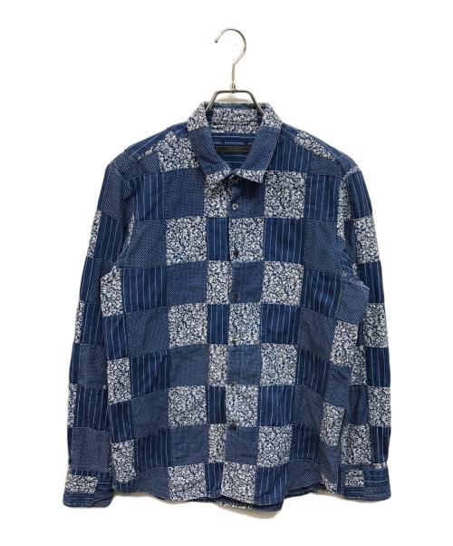 SOPHNET.（ソフネット）SOPHNET. (ソフネット) INDIGO PATCH WORK REGULAR COLLAR SHIRT インディゴ サイズ:Mの古着・服飾アイテム