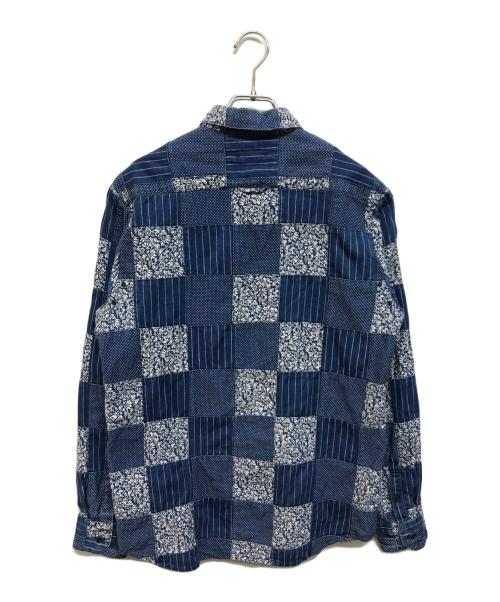 SOPHNET.（ソフネット）SOPHNET. (ソフネット) INDIGO PATCH WORK REGULAR COLLAR SHIRT インディゴ サイズ:Mの古着・服飾アイテム