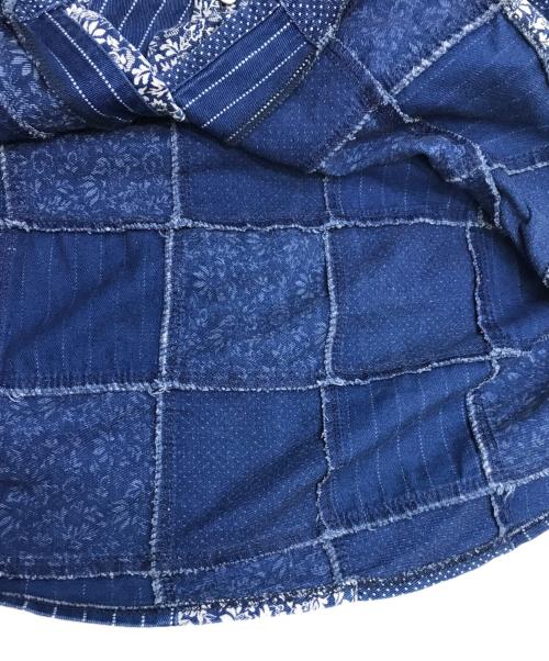 SOPHNET.（ソフネット）SOPHNET. (ソフネット) INDIGO PATCH WORK REGULAR COLLAR SHIRT インディゴ サイズ:Mの古着・服飾アイテム