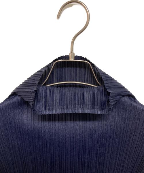 PLEATS PLEASE（プリーツプリーズ）PLEATS PLEASE (プリーツプリーズ) プリーツハイネックロングワンピース ネイビー サイズ:3の古着・服飾アイテム