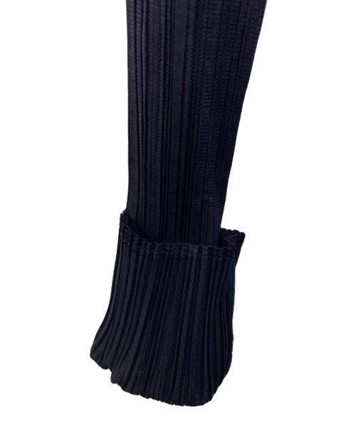 PLEATS PLEASE（プリーツプリーズ）PLEATS PLEASE (プリーツプリーズ) プリーツハイネックロングワンピース ネイビー サイズ:3の古着・服飾アイテム