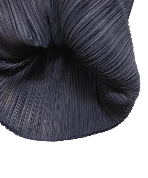 PLEATS PLEASE（プリーツプリーズ）PLEATS PLEASE (プリーツプリーズ) プリーツハイネックロングワンピース ネイビー サイズ:3の古着・服飾アイテム