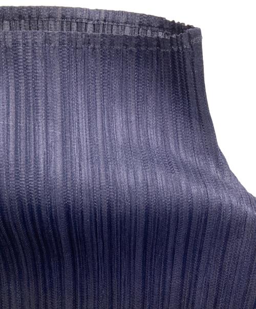 PLEATS PLEASE（プリーツプリーズ）PLEATS PLEASE (プリーツプリーズ) プリーツハイネックロングワンピース ネイビー サイズ:3の古着・服飾アイテム