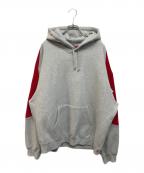 SUPREMEシュプリーム）の古着「Big Logo Jacquard Hooded Sweatshirt」｜グレー×レッド