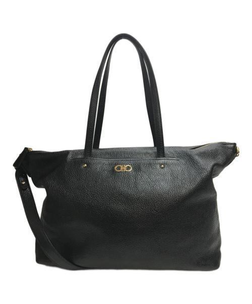 Salvatore Ferragamo（サルヴァトーレ フェラガモ）Salvatore Ferragamo (サルヴァトーレ フェラガモ) ガンチーニ2WAYバッグ ブラックの古着・服飾アイテム