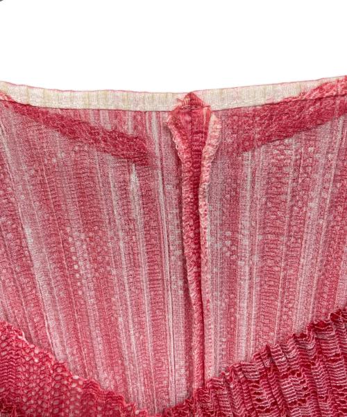 PLEATS PLEASE（プリーツプリーズ）PLEATS PLEASE (プリーツプリーズ) 総柄アンサンブルプリーツカーディガン ピンク サイズ:3の古着・服飾アイテム