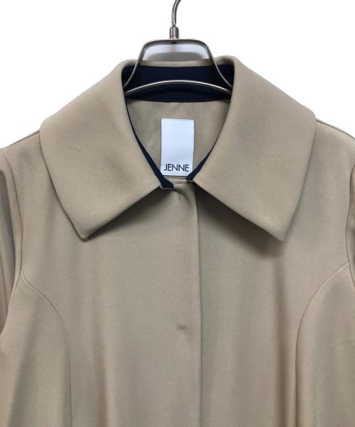 JENNE（ジェンヌ）JENNE (ジェンヌ) 配色裏衿フレアコート ベージュ サイズ:Sの古着・服飾アイテム