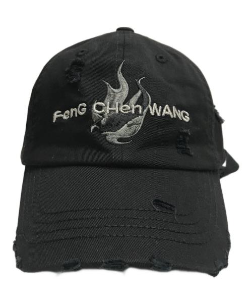 FenG CHen WANG（フェンチェンワン）FENG CHEN WANG (フェンチェンワン) PHOENIX EMBROIDERED CANVAS CAP ブラック サイズ:OS（ONE SIZE)の古着・服飾アイテム