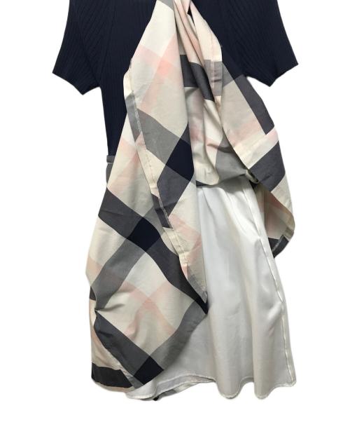 BLUE LABEL CRESTBRIDGE（ブルーレーベルクレストブリッジ）BLUE LABEL CRESTBRIDGE (ブルーレーベルクレストブリッジ) ドッキングワンピース ネイビー サイズ:SIZE 38の古着・服飾アイテム