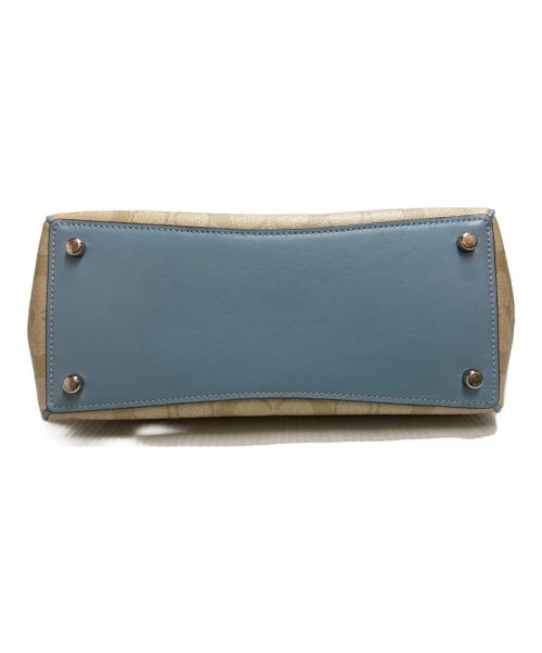 COACH（コーチ）COACH (コーチ) サリー 2WAY キャリーオール ブルー×ベージュの古着・服飾アイテム