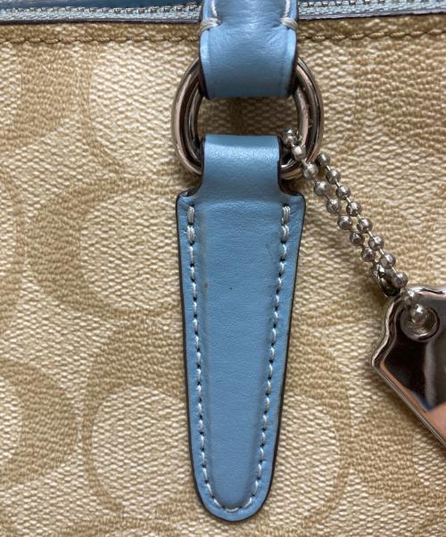COACH（コーチ）COACH (コーチ) サリー 2WAY キャリーオール ブルー×ベージュの古着・服飾アイテム