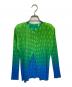 PLEATS PLEASE（プリーツプリーズ）の古着「ドットプリーツカーディガン」｜グリーン×ブルー