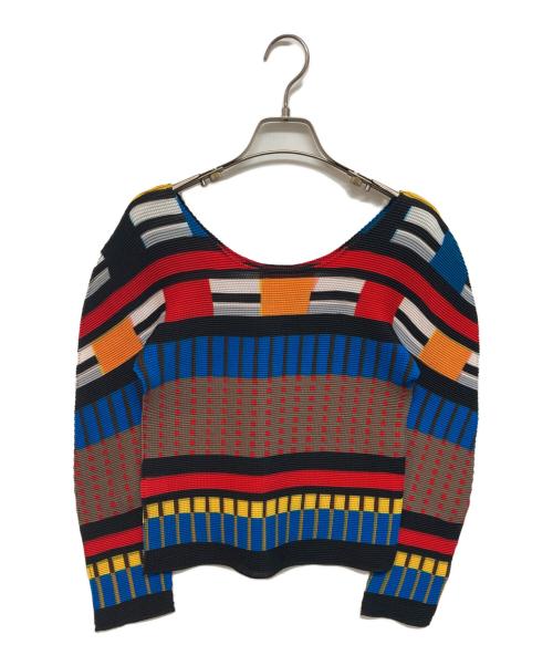 me ISSEY MIYAKE（ミーイッセイ ミヤケ）me ISSEY MIYAKE (ミーイッセイ ミヤケ) プリーツカットソー マルチカラー サイズ:-の古着・服飾アイテム