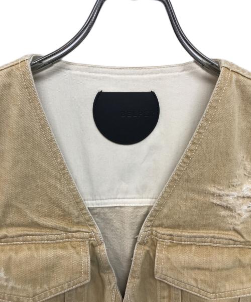 BELPER（ベルパー）BELPER (ベルパー) DENIM VEST ベージュ サイズ:Freeの古着・服飾アイテム