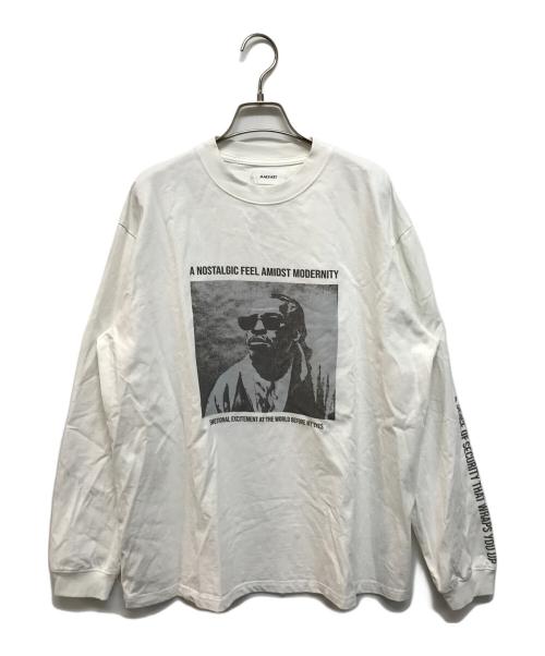 machatt（マチャット）machatt (マチャット) プリントロングTシャツ ホワイト サイズ:Freeの古着・服飾アイテム