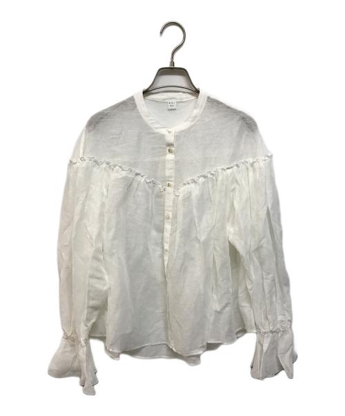 IENA BONHEUR（イエナ ボヌール）IENA BONHEUR (イエナ ボヌール) リネン混シアーブラウス ホワイト サイズ:-の古着・服飾アイテム