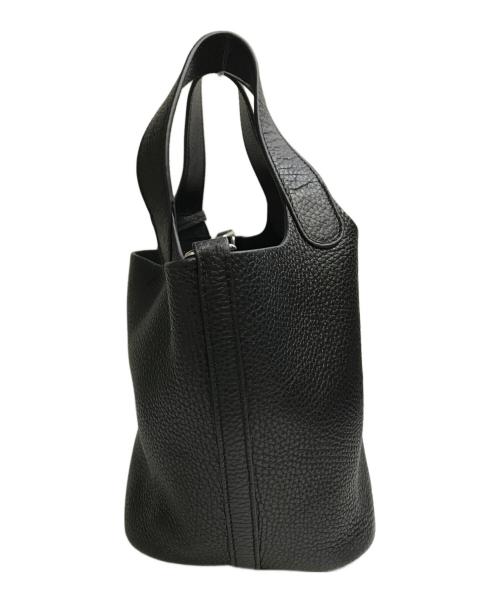 ANNE COQUINE（アンコキーヌ）Anne Coquine (アンコキーヌ) シャプラ ライカレザー2WAYハンドバッグ ブラック 未使用品の古着・服飾アイテム