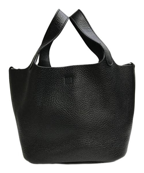 ANNE COQUINE（アンコキーヌ）Anne Coquine (アンコキーヌ) シャプラ ライカレザー2WAYハンドバッグ ブラック 未使用品の古着・服飾アイテム