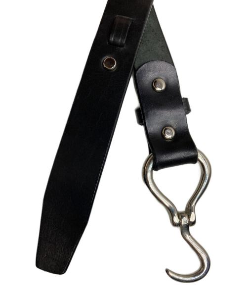 juha（ユハ）juha (ユハ) HOOK BUCKLE LEATHER BELT ブラックの古着・服飾アイテム