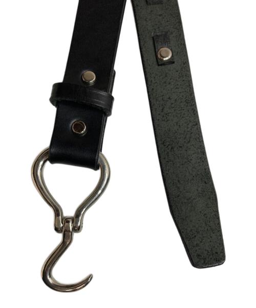 juha（ユハ）juha (ユハ) HOOK BUCKLE LEATHER BELT ブラックの古着・服飾アイテム