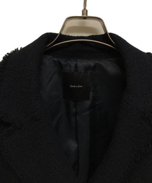 Spick and Span（スピック＆スパン）Spick and Span (スピックアンドスパン) ファンシーツィードダブルブレストジャケット ネイビー サイズ:Sの古着・服飾アイテム