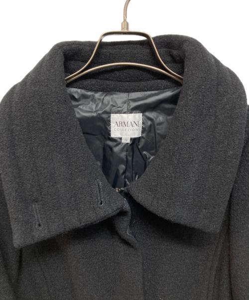 ARMANI COLLEZIONI（アルマーニ コレツィオーニ）ARMANI COLLEZIONI (アルマーニ コレツィオーニ) スタンドカラーウールコート ブラック サイズ:Mの古着・服飾アイテム