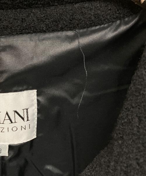 ARMANI COLLEZIONI（アルマーニ コレツィオーニ）ARMANI COLLEZIONI (アルマーニ コレツィオーニ) スタンドカラーウールコート ブラック サイズ:Mの古着・服飾アイテム